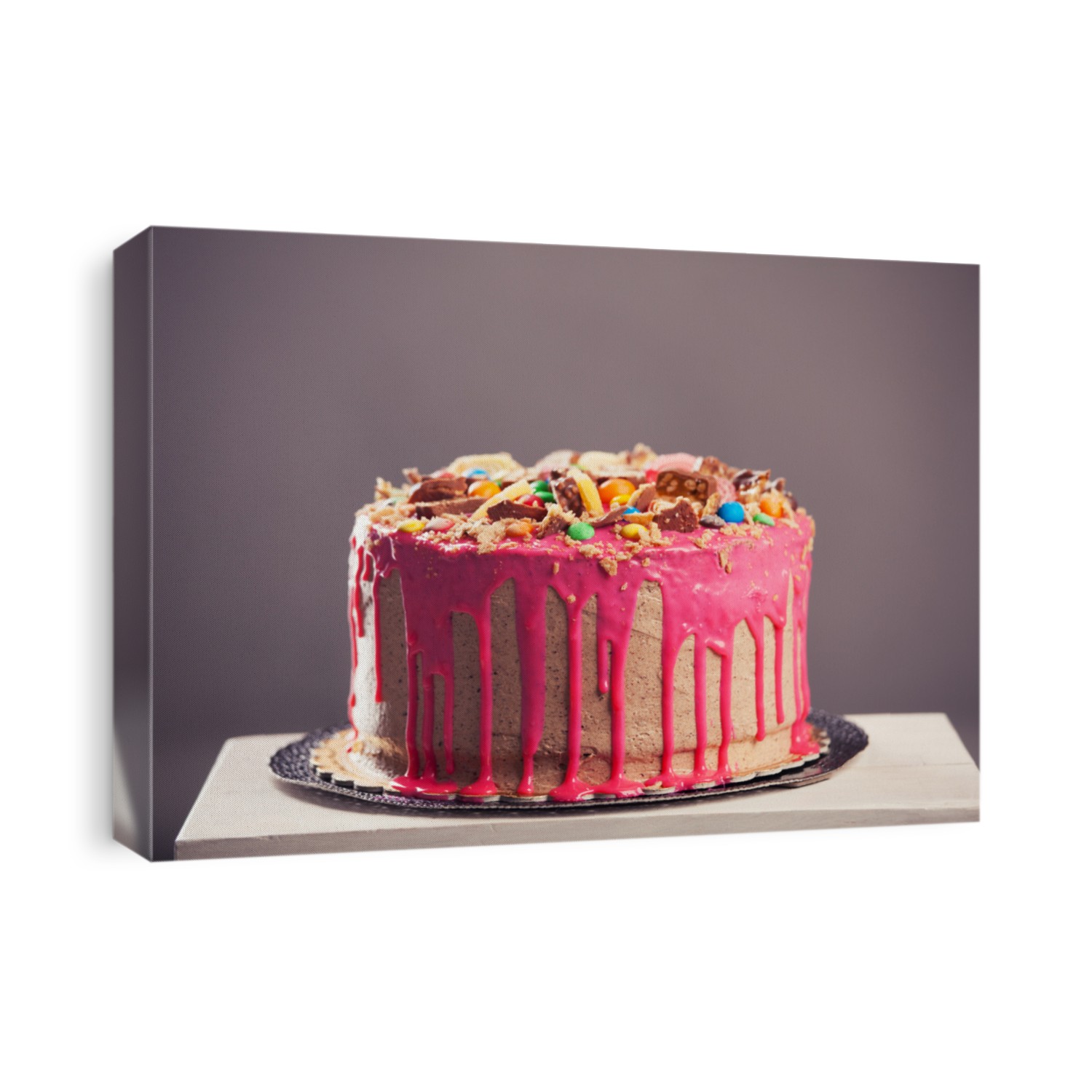 Beautiful big pink cake. Birthday cake