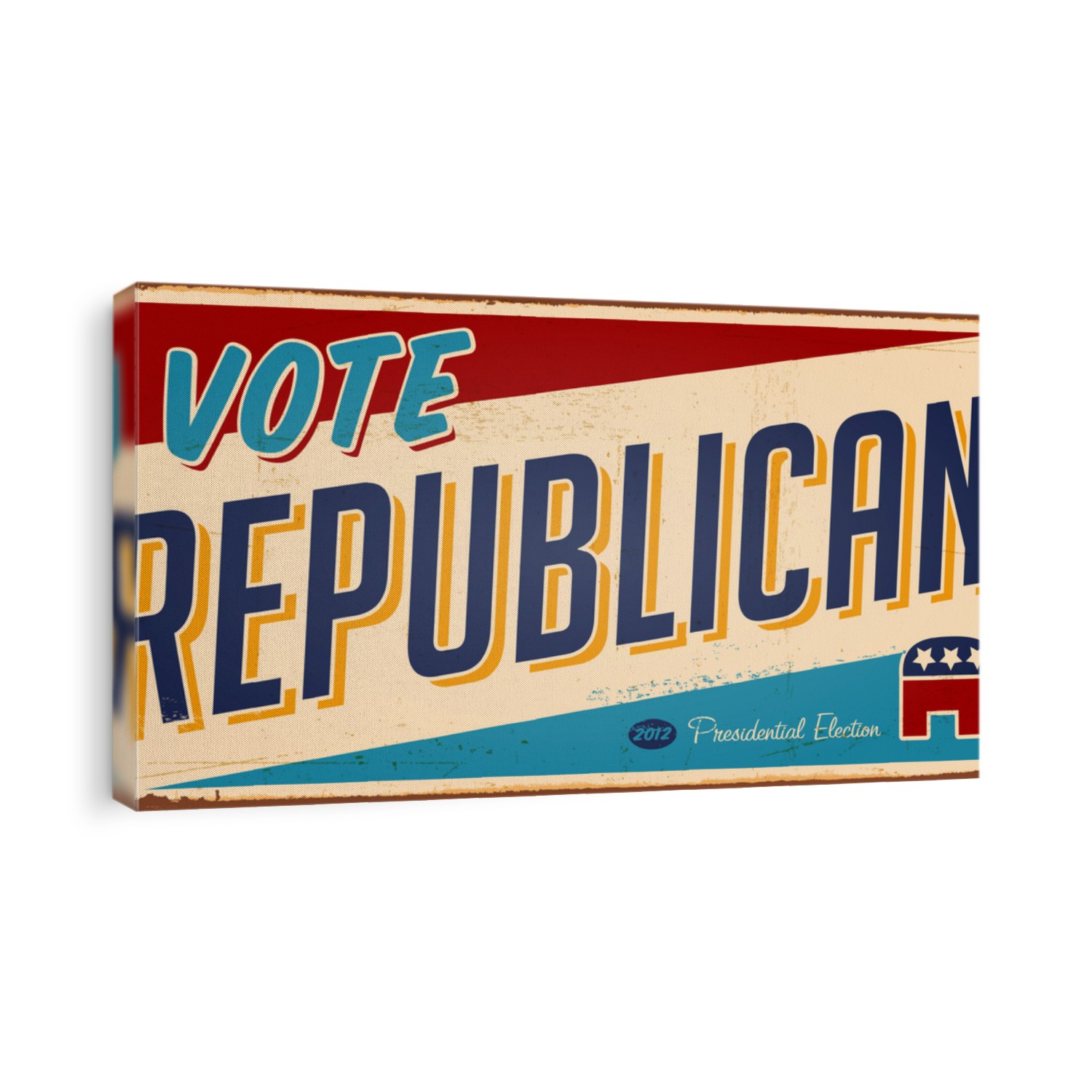 Vintage Vote Republican metal sign - Raster version.