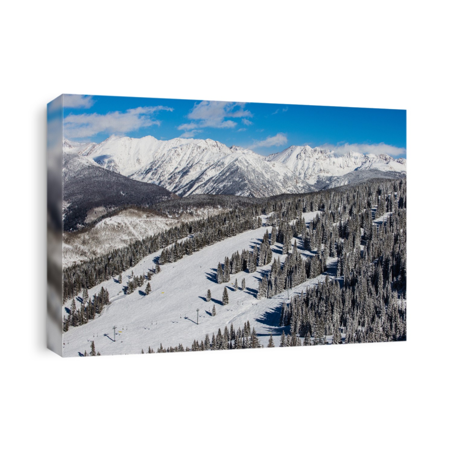 The famous Vail Mountain and the beautiful Gore Range mountains in the background, Colorado, USA